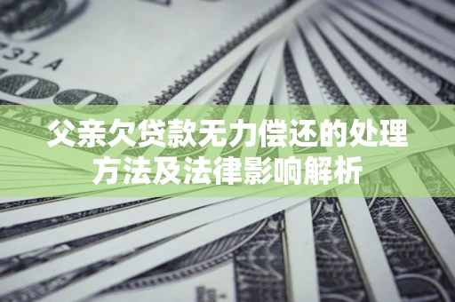 北京父亲欠贷款无力偿还的处理方法及法律影响解析